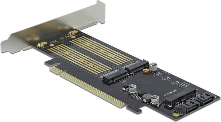 Produktbild Delock Host Bus Adapter PCI-Ex16v4 - M.2 Key-B, M.2 Key-M, mSATA