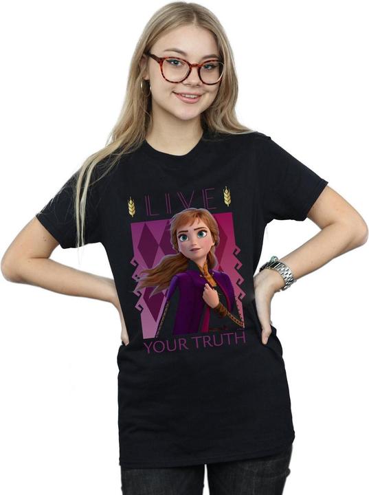 Actual product image Disney Womens/Ladies Frozen 2 Anna Live Your Truth Cotton Boyfriend T-Shirt (M)