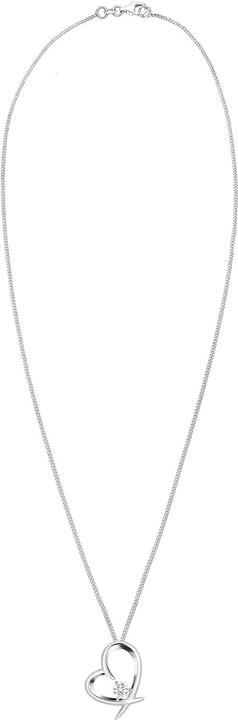 Image du produit Elli Collier Coeur Courbe Zirconia Argent 925 (Argent sterling 925, Zircone, 45 cm)