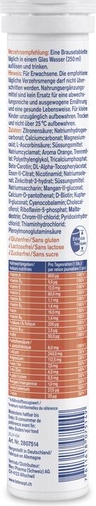 Valeurs nutritives et ingrédients Tetesept Comprimé effervescent A-Z Complex (17 pièce(s), Comprimé effervescent, 134 g)