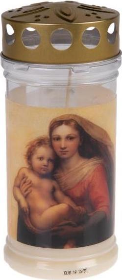 Actual product image Herzog Kerzen Grave candle Memoriam Ø 7 cm Madonna (1 pcs.)