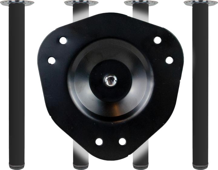 Produktbild BMB Tischbein-Set schwarz 60 mm Höhe 710 mm Platten-Befestigung