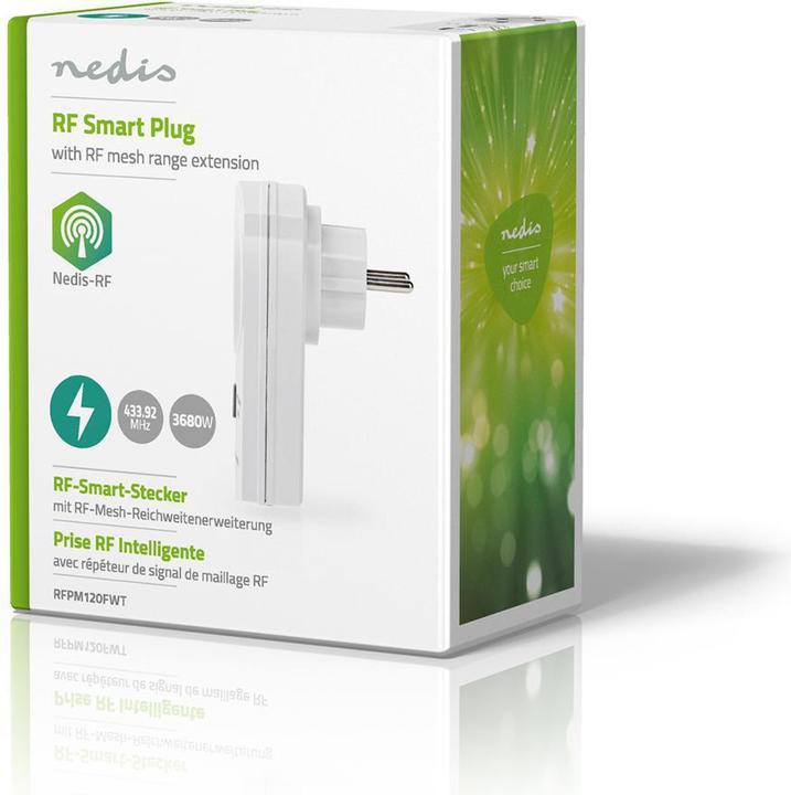 Actual product image Nedis RF Plug ON/OFF RF Mesh Range Extension Schuko Type F 3680 W White