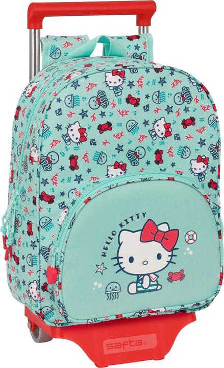 Actual product image Hello Kitty School rucksack with wheels Sea lovers turquoise 26 x 34 x 11 cm