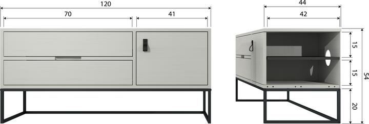 Actual product image Woood Silas (55 x 120 x 44 cm)
