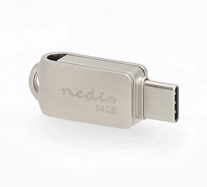 Actual product image Nedis Flash drive - 64 GB - USB-A/USB-C - Read speed: 90 MB/s - Write speed: (64 GB, USB-A, USB-C)