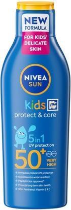 NIVEA Sun Kids Protect & Care 5In1 Baby Sun Lotion With Organic Almond Oil 200Ml (Sonnenlotion, SPF 50+, 200 ml)