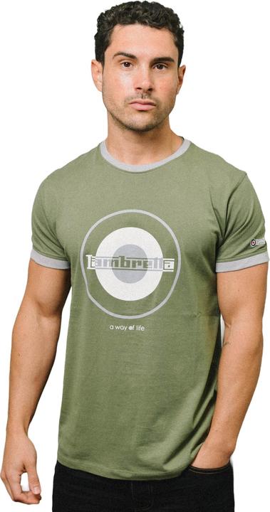 Actual product image Lambretta Mens Target Ringer T-Shirt (3XL)