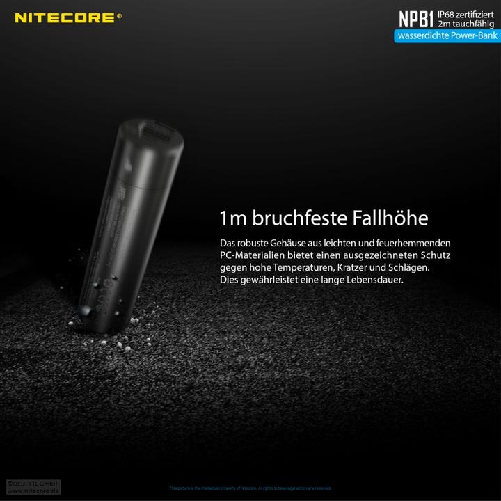 Actual product image Nitecore Powerbank NPB1 - 5000mAh, waterproof (5000 mAh, 18 W, 18.50 Wh)