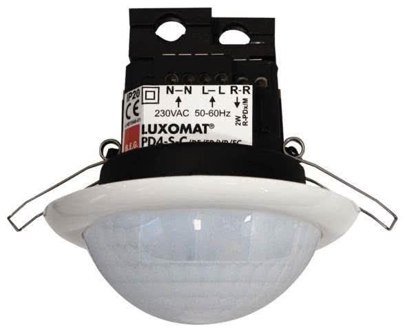 BEG Luxomat Einbau Präsenzmelder 92444 PD4-S-K-DE weiss für lange Gänge (20 m)
