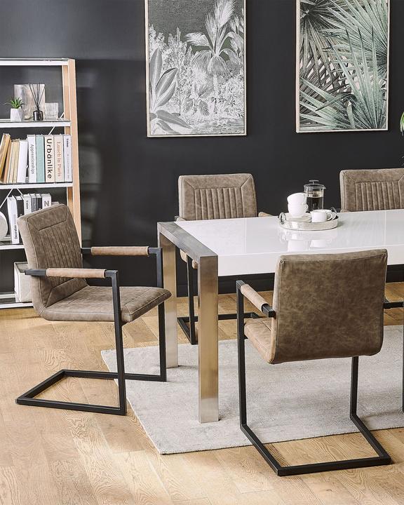 Produktbild Beliani Esszimmerstuhl Kunstleder braun 2er Set BRANDOL