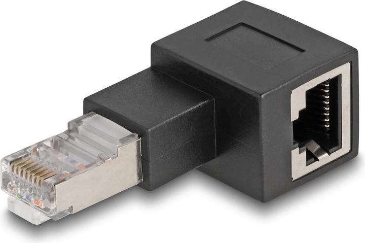 Delock RJ45 Stecker zu RJ45 Buchse Adapter Cat.6A 90° nach links gewinkelt (RJ45, RJ45 (1x))