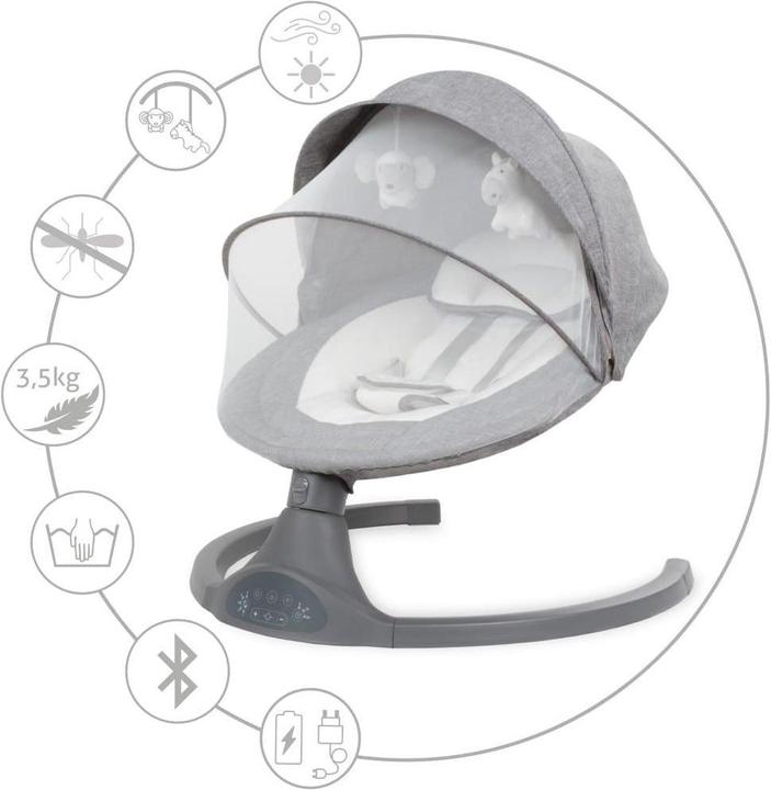 Actual product image Kidwell LUXI 2in1 Electric Swing with Mosquito Net and Bluetooth