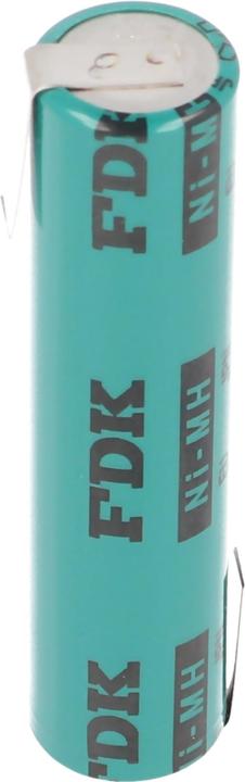 Actual product image FDK Battery Sanyo HR-AAAU NiMH Battery Micro AAA Flattop with solder tag Z-shape (AAA, 730 mAh)
