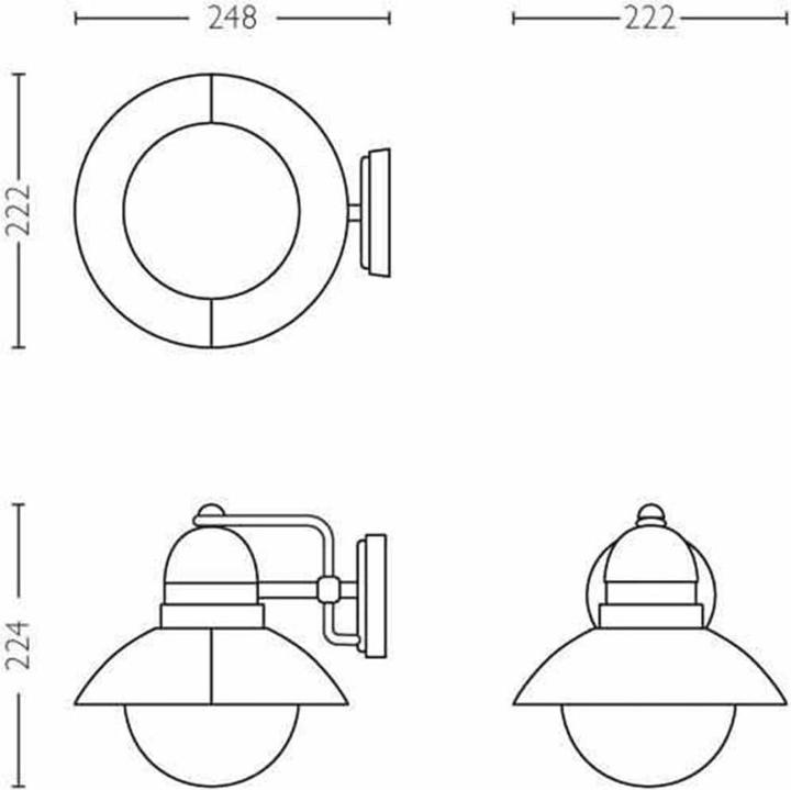 Produktbild Philips myGarden Wandleuchte 17237/30/PN,sw (2520 lm, E27, IP44)