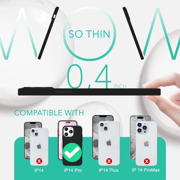 Actual product image Nalia Liquid silicone case with MagSafe function & 2x display protection glass (Apple iPhone 14 Pro)