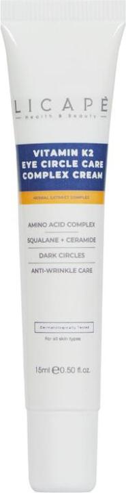 Licape | Augencreme 15 ml | Feuchtigkeitspflege für strahlende Haut, Vitamin K2 (15 ml, Tag + Nacht)