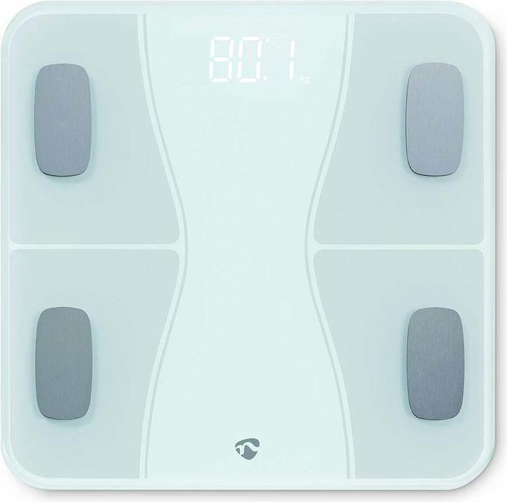 Nedis WIFI-SmartLife-Personenwaage Bluetooth® | BMI / BMR / Fett / Gebeine / Gewicht / Muskeln / Was (180 kg)