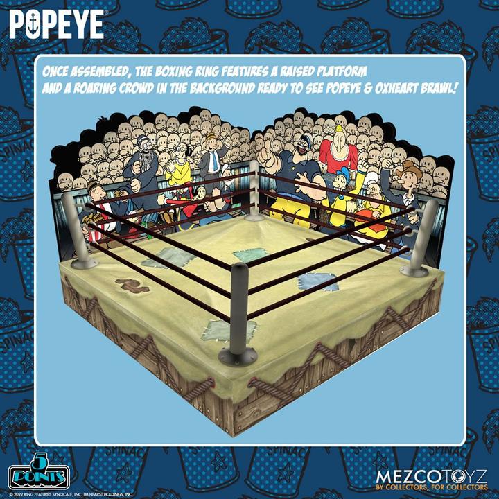 Actual product image Mezco Toys Popeye figurines 5 Points Deluxe Set Popeye & Oxheart 9 cm