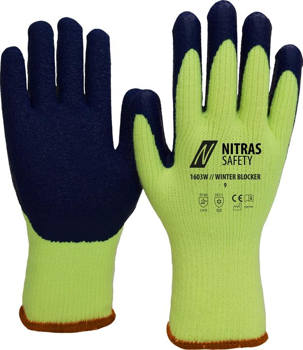 Nitras Kälteschutzhandschuhe Winter Blocker Grösse 9 gelb/blau EN 388, EN 511 PSA-Kategorie II (9)