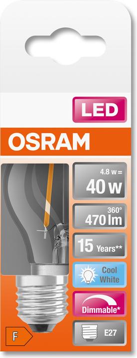 Immagine prodotto Osram Retrofit a LED Classic P (E27, 4.80 W, 470 lm, 1 x, F)