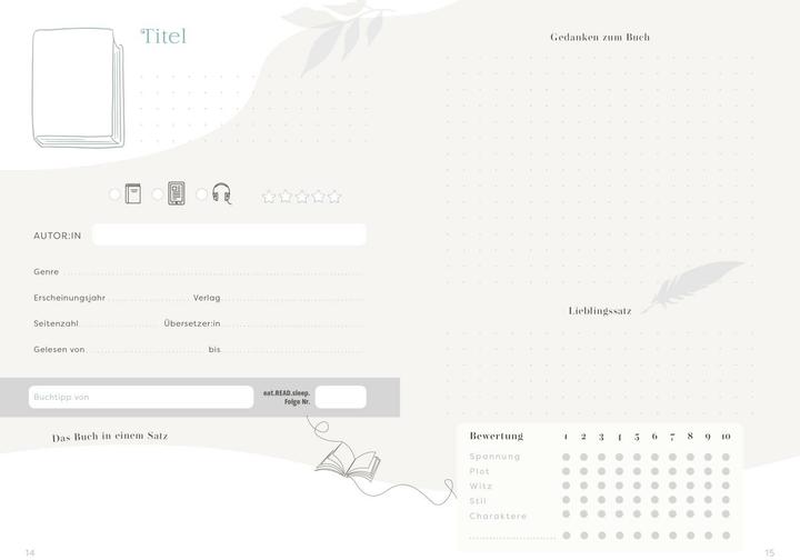 Produktbild eat.READ.sleep - Das Book Journal (Deutsch, Lappan Verlag, 2025)