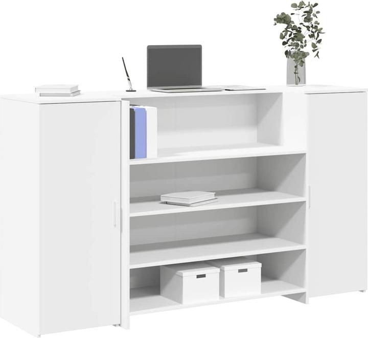 Image du produit VidaXL Comptoir d'accueil Blanc 180x50x103,5 cm Bois composite Comptoir d'accueil