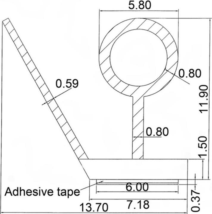 Actual product image Bohle Shower door seals with water deflector and tube for gluing on