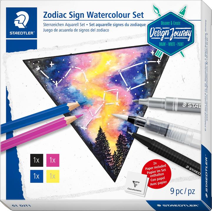 Staedtler Design Journey" Set d'aquarelles de signes du zodiaque (Multi)