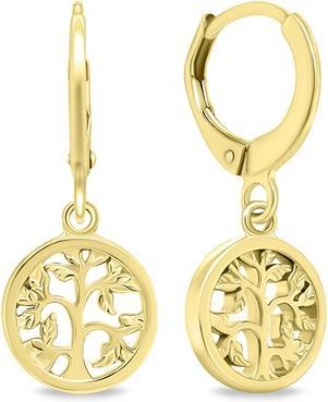 Produktbild Brilio Silver - Gold-plated hoop earrings Tree of Life EA648Y