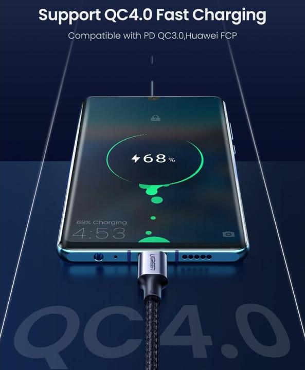 Actual product image Ugreen USB-C 2.0 to USB-C 2.0 5A Data Cable (2 m, USB 2.0)