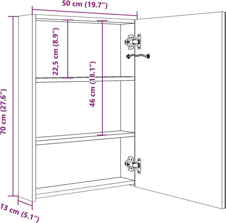 Image du produit VidaXL Badschrank (50 x 13 x 70 cm)