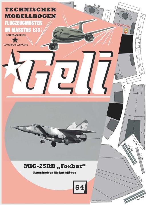 Produktbild Geli mig-25rb "foxbat" kartonmodell