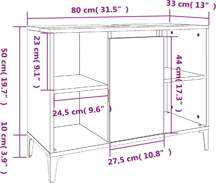 Actual product image VidaXL Ranice (80 x 33 x 60 cm)