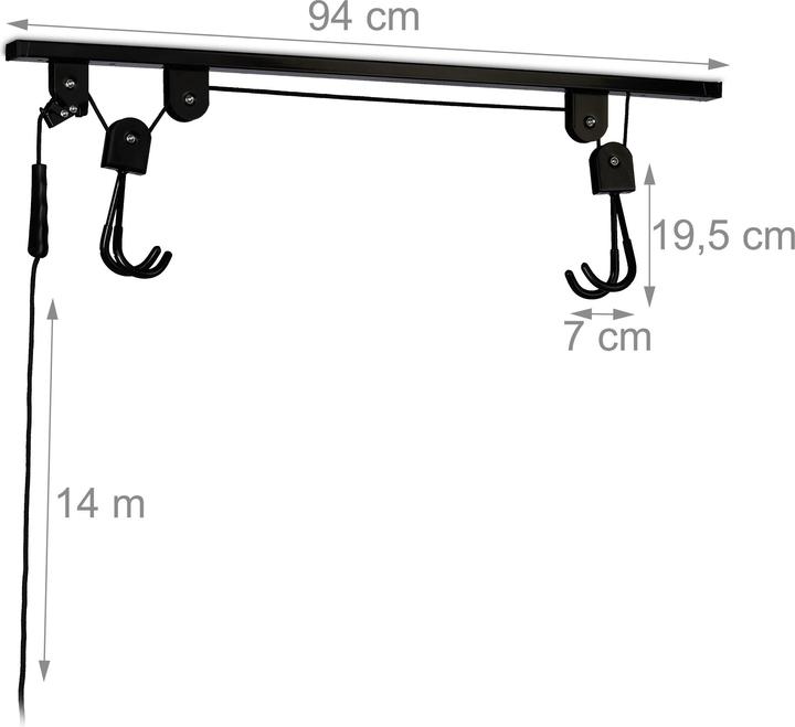 Immagine prodotto Relaxdays Portabici da-soffitto