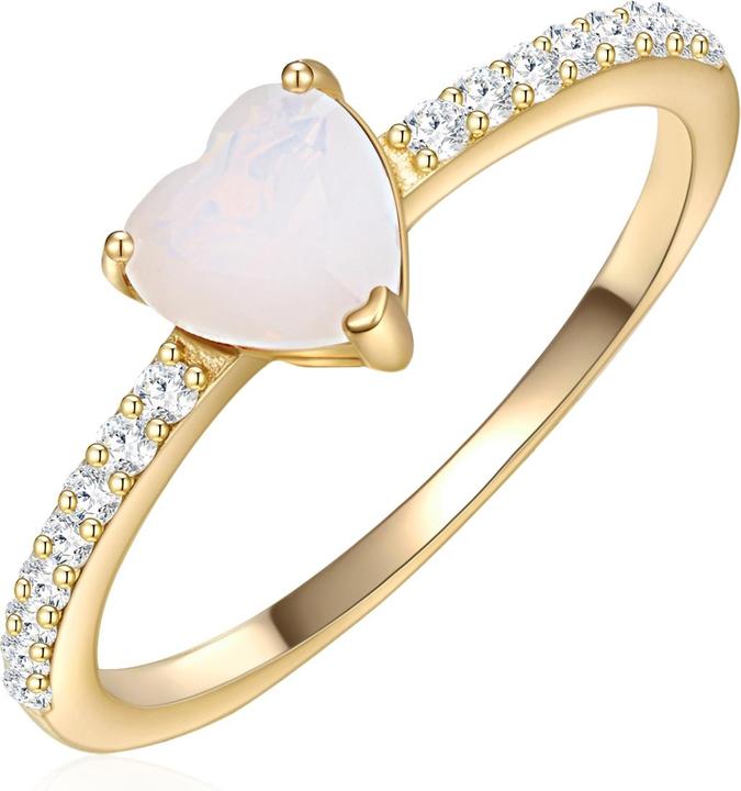 Image du produit Glanzstücke München Femmes argent sterling pierre de lune (synth.) or jaune - 29872 (58, Argent 925)