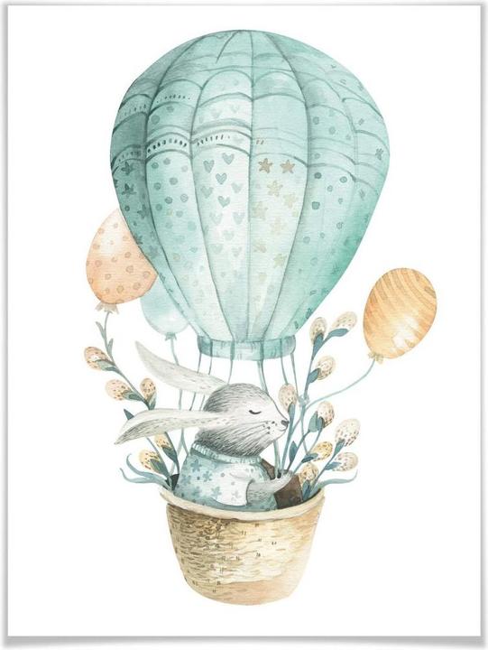 Actual product image Trenddeko Kvilis - Bunny in balloon (50 x 60 cm)