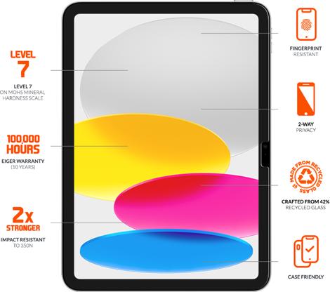 Actual product image Eiger Mountain Glass Black Tablet (1 Piece, iPad 10.9 (2022))
