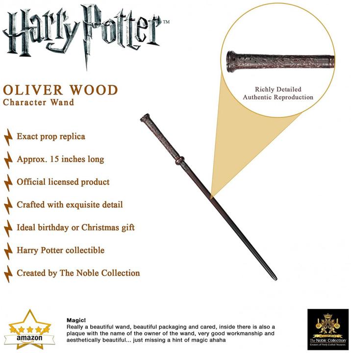 Produktbild Noble Collection Harry Potter Zauberstab Oliver Wood (Charakter-Edition)