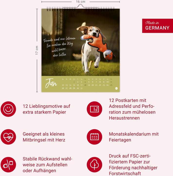 Image du produit Ziemlich beste Freunde Postkartenkalender 2026 - Für immer dein (Couverture rigide, Allemand)