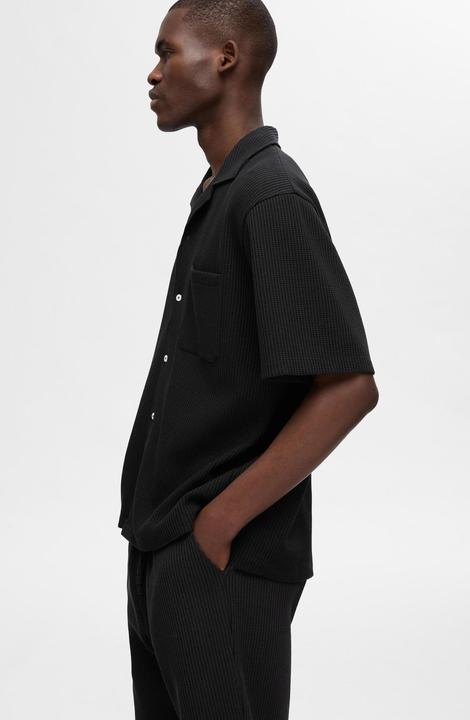 Actual product image Selected Homme Waffle structure short sleeve shirt (L)