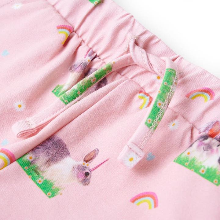 Actual product image VidaXL Children's shorts with drawstring Light pink 140,Material: 92 (140)