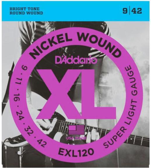 D'Addario Daddario EXL120 Saiten für E-Gitarre Super Light 9-42 3 SETS (3 x, E-Gitarre)