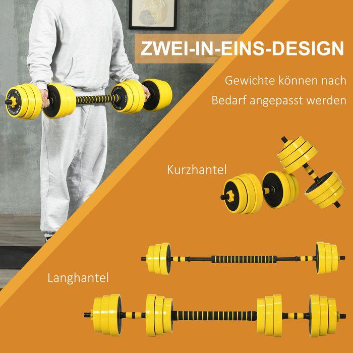 Actual product image Swisshandel24 25 kg Hantelset 3-in-1 einstellbar, ergonomisch, Gelb Schwarz