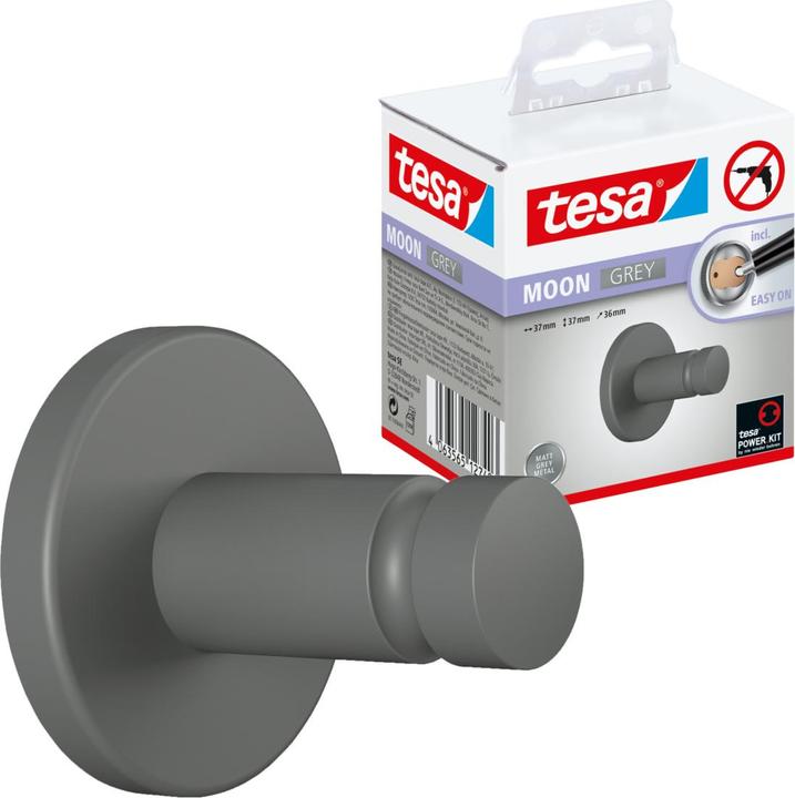 Immagine prodotto tesa MOON GREY Gancio per asciugamani con soluzione adesiva senza forare