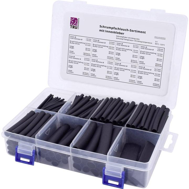 Image du produit Tru Components Assortiment de gaines thermorétractables, 300 pièces (300 x)