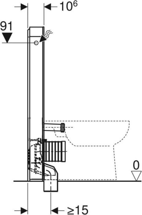 Actual product image Geberit Monolith PLUS sanitary module for stand-alone toilet, 101cm, water connection on side, with