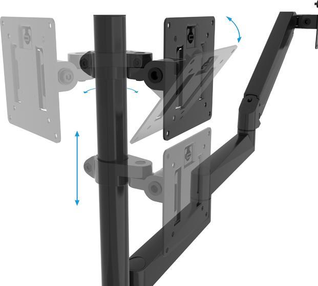 Immagine prodotto b-tech Schermo triplo full motion (Tavolo, 32.01")