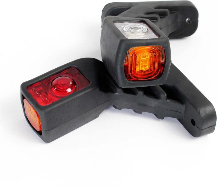 Wiltec Feux de Gabarit latéraux 2x 4 LED 12V Tricolore Feu d’encombrement Camion Remorque Auto
