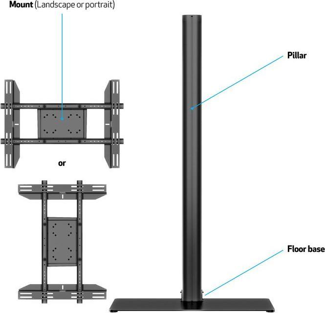 Image du produit Multibrackets M Présentoir 180 (Universel, 63", 50 kg)